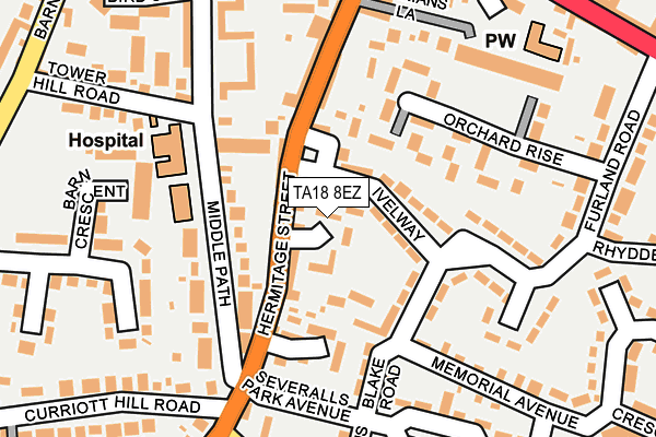 TA18 8EZ map - OS OpenMap – Local (Ordnance Survey)