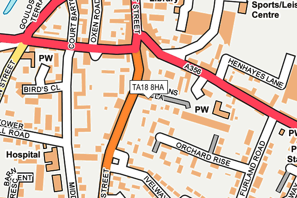 TA18 8HA map - OS OpenMap – Local (Ordnance Survey)