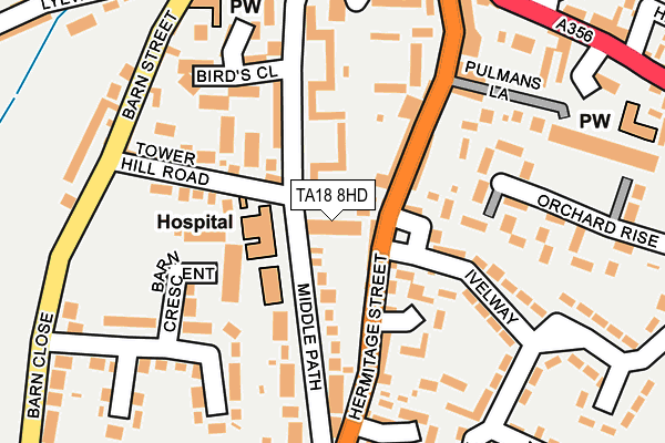 TA18 8HD map - OS OpenMap – Local (Ordnance Survey)