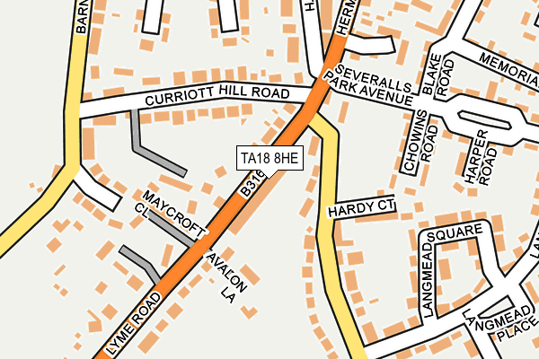 TA18 8HE map - OS OpenMap – Local (Ordnance Survey)