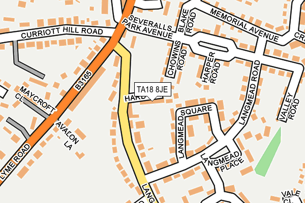 TA18 8JE map - OS OpenMap – Local (Ordnance Survey)