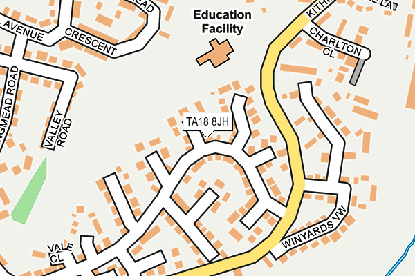 TA18 8JH map - OS OpenMap – Local (Ordnance Survey)
