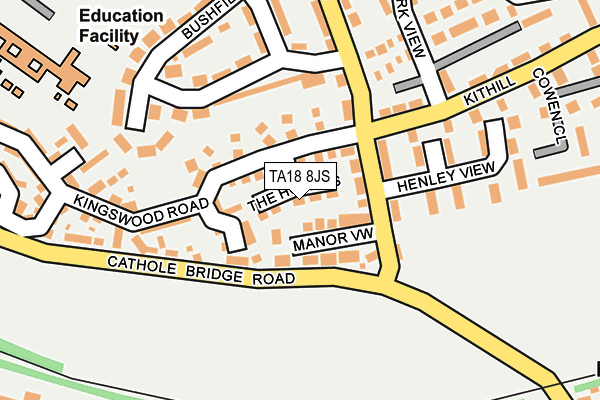 TA18 8JS map - OS OpenMap – Local (Ordnance Survey)