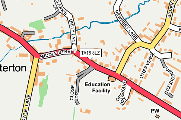 TA18 8LZ map - OS OpenMap – Local (Ordnance Survey)