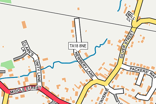 TA18 8NE map - OS OpenMap – Local (Ordnance Survey)