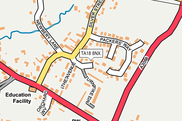 TA18 8NX map - OS OpenMap – Local (Ordnance Survey)