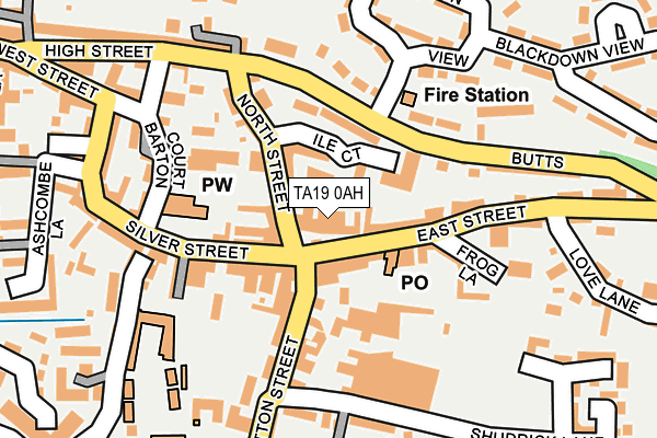 TA19 0AH map - OS OpenMap – Local (Ordnance Survey)