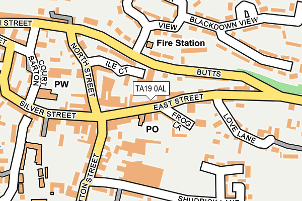 TA19 0AL map - OS OpenMap – Local (Ordnance Survey)