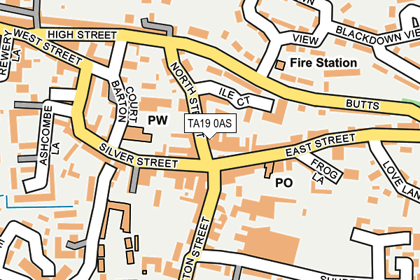 TA19 0AS map - OS OpenMap – Local (Ordnance Survey)