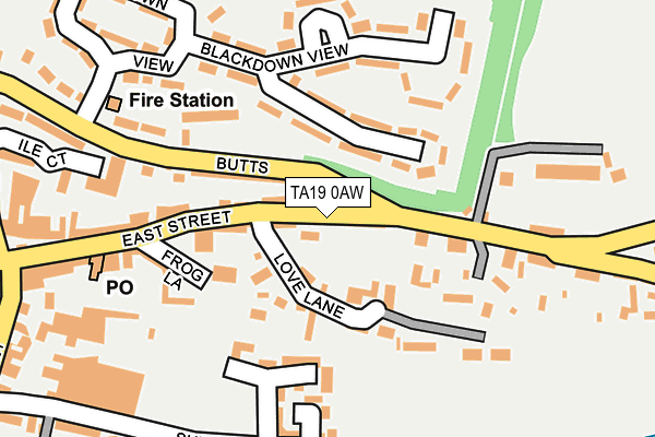TA19 0AW map - OS OpenMap – Local (Ordnance Survey)