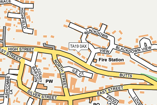 TA19 0AX map - OS OpenMap – Local (Ordnance Survey)