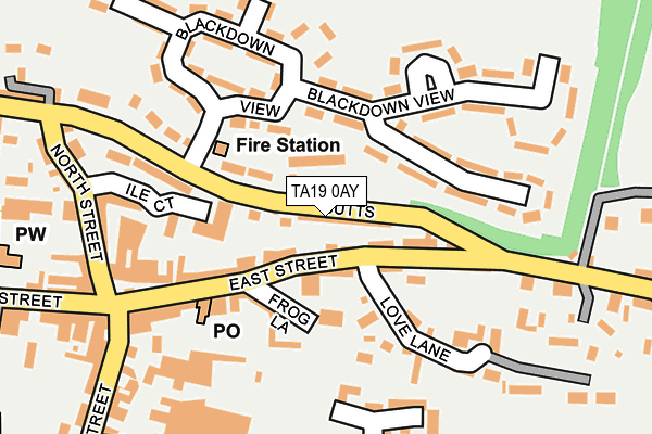 TA19 0AY map - OS OpenMap – Local (Ordnance Survey)