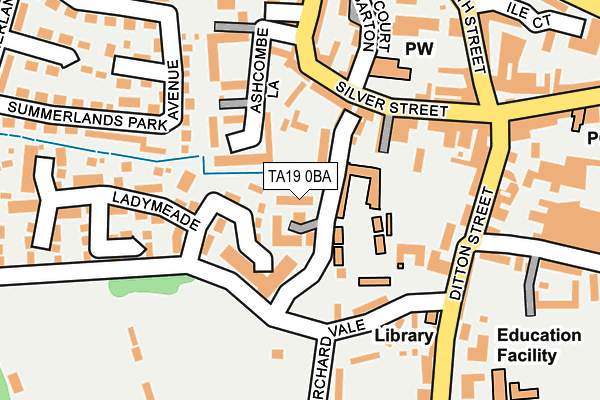 TA19 0BA map - OS OpenMap – Local (Ordnance Survey)