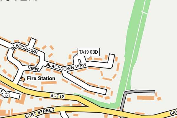 TA19 0BD map - OS OpenMap – Local (Ordnance Survey)