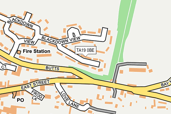 TA19 0BE map - OS OpenMap – Local (Ordnance Survey)