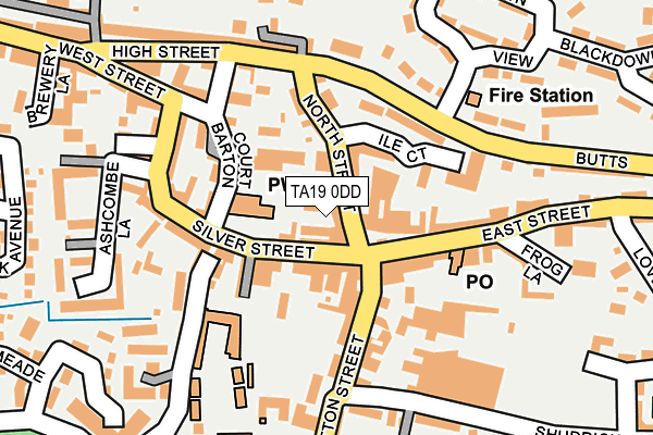 TA19 0DD map - OS OpenMap – Local (Ordnance Survey)