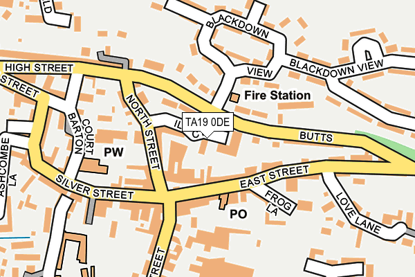 TA19 0DE map - OS OpenMap – Local (Ordnance Survey)