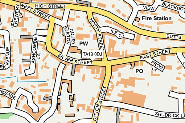 TA19 0DJ map - OS OpenMap – Local (Ordnance Survey)