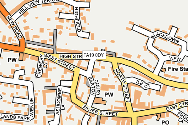 TA19 0DY map - OS OpenMap – Local (Ordnance Survey)
