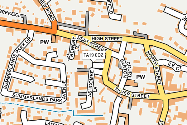 TA19 0DZ map - OS OpenMap – Local (Ordnance Survey)