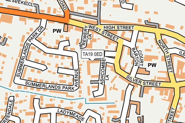 TA19 0ED map - OS OpenMap – Local (Ordnance Survey)
