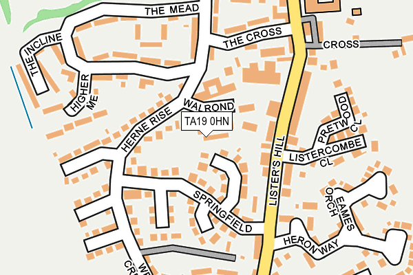 TA19 0HN map - OS OpenMap – Local (Ordnance Survey)
