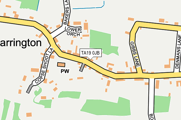 TA19 0JB map - OS OpenMap – Local (Ordnance Survey)