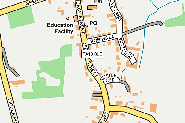 TA19 0LE map - OS OpenMap – Local (Ordnance Survey)