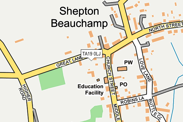 TA19 0LJ map - OS OpenMap – Local (Ordnance Survey)