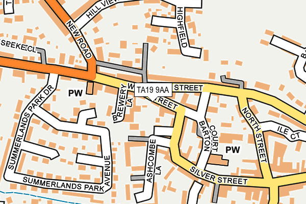 TA19 9AA map - OS OpenMap – Local (Ordnance Survey)