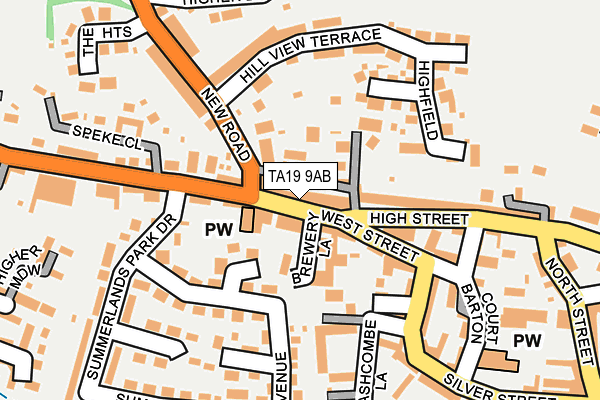 TA19 9AB map - OS OpenMap – Local (Ordnance Survey)