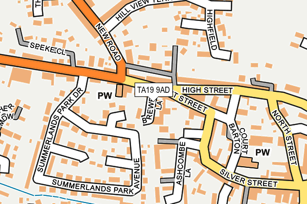 TA19 9AD map - OS OpenMap – Local (Ordnance Survey)
