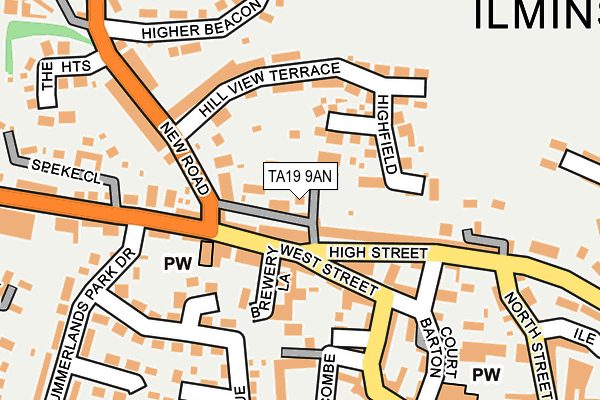 TA19 9AN map - OS OpenMap – Local (Ordnance Survey)