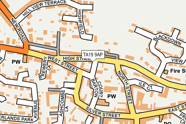 TA19 9AP map - OS OpenMap – Local (Ordnance Survey)