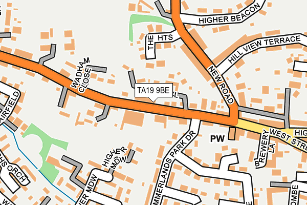 TA19 9BE map - OS OpenMap – Local (Ordnance Survey)