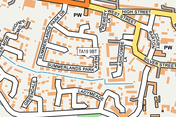 TA19 9BT map - OS OpenMap – Local (Ordnance Survey)