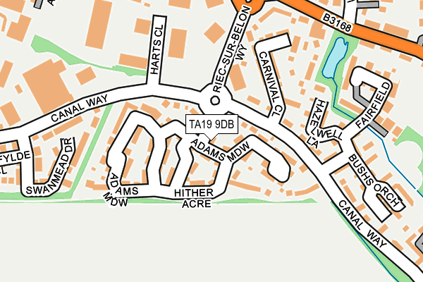 TA19 9DB map - OS OpenMap – Local (Ordnance Survey)