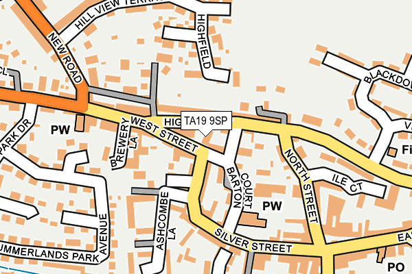 TA19 9SP map - OS OpenMap – Local (Ordnance Survey)