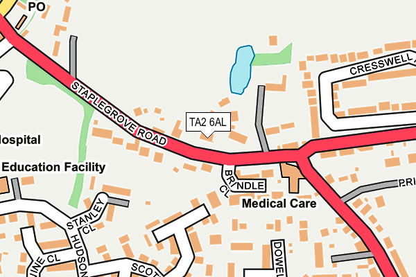 TA2 6AL map - OS OpenMap – Local (Ordnance Survey)