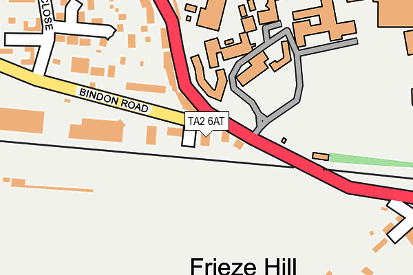 TA2 6AT map - OS OpenMap – Local (Ordnance Survey)