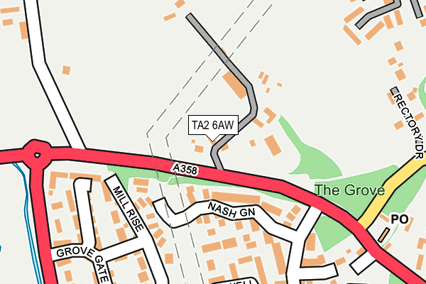 TA2 6AW map - OS OpenMap – Local (Ordnance Survey)