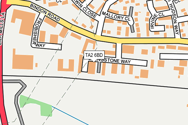 TA2 6BD map - OS OpenMap – Local (Ordnance Survey)