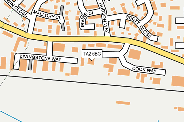 TA2 6BG map - OS OpenMap – Local (Ordnance Survey)