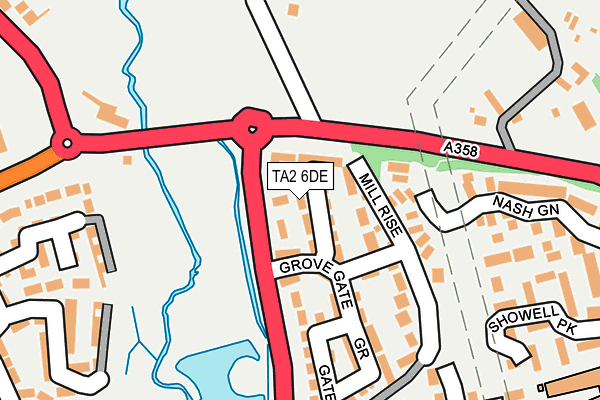 TA2 6DE map - OS OpenMap – Local (Ordnance Survey)