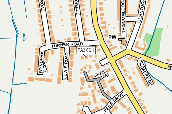 TA2 6DH map - OS OpenMap – Local (Ordnance Survey)