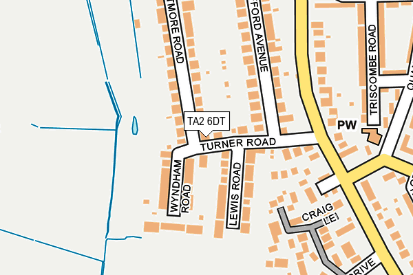 TA2 6DT map - OS OpenMap – Local (Ordnance Survey)