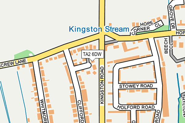 TA2 6DW map - OS OpenMap – Local (Ordnance Survey)