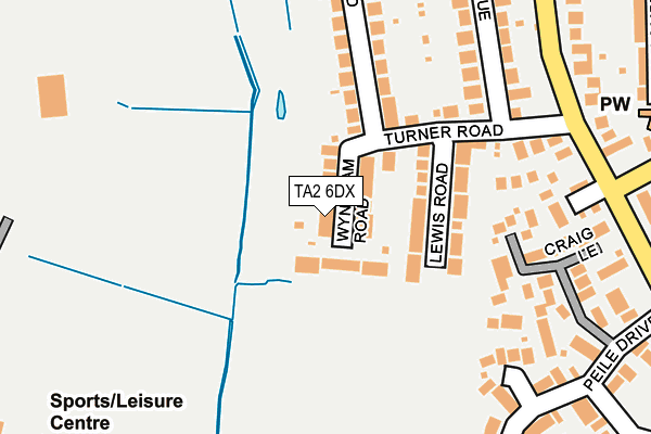 TA2 6DX map - OS OpenMap – Local (Ordnance Survey)