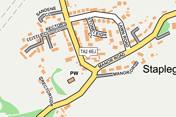 TA2 6EJ map - OS OpenMap – Local (Ordnance Survey)