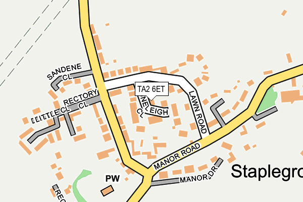 TA2 6ET map - OS OpenMap – Local (Ordnance Survey)